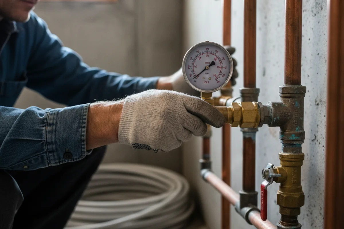 Pressure testing a repaired line during Water Line Repair in Pilot Rock